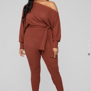Cognac/Brown Lounger Jumpsuit Size 16/18